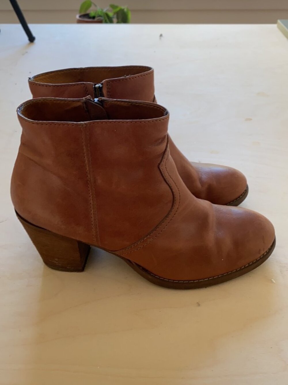 Madewell 1937 Brown Leather Heeled Ankle Boots 8.5